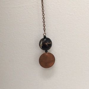 Copper and glass bead necklace